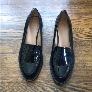 ASOS patent leather Munch loafer in black. Size 9